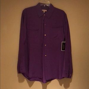 Juicy couture bright violet Sloane blouse silk